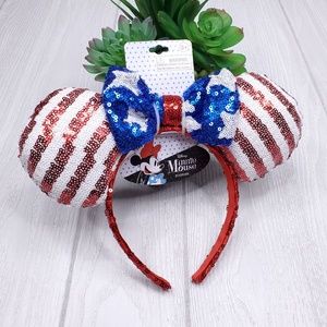 Disney Minnie Mouse Red Whie Blue Headband